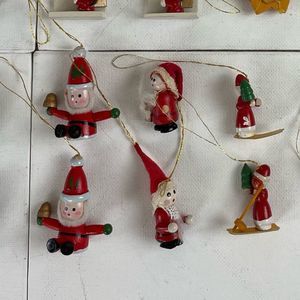 50 Pieces Christmas Miniature Wooden Painted Ornaments